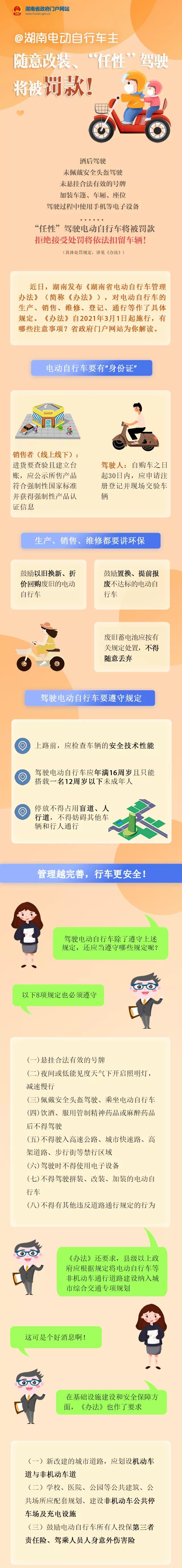 3月1日起正式施行！《湖南省電動(dòng)自行車(chē)管理辦法》全文來(lái)了！電動(dòng)自行車(chē)管理辦法》